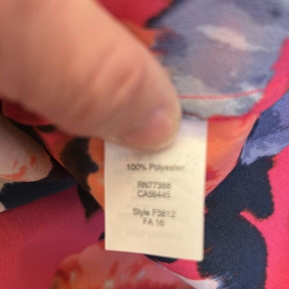 J Crew black red floral sheer long sleeve blouse Size S EUC - Picture 8 of 10